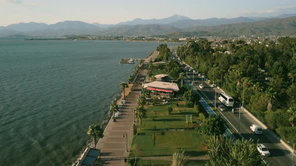 Aerial Drone Fethiye in Summer and Marina Taken with Drone