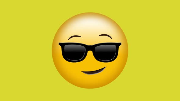 Cool emoji wearing sunglasses, Motion Graphics | VideoHive