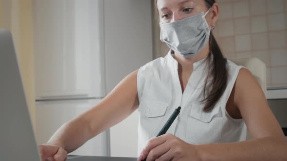 Illustrator works remotely at home alt