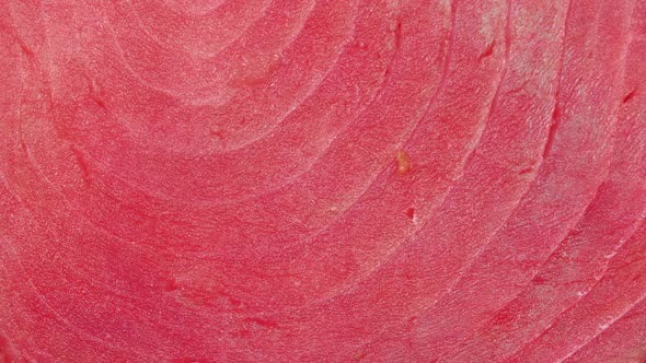 Piece of Tuna Fish Rotating Background. Raw Tuna Steak is the Most Dietary Fish in the World. Piece  alt