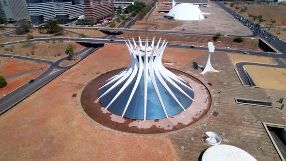 Downtown Brasilia Brazil. Aerial landscape of landmark country brazilian capital. alt