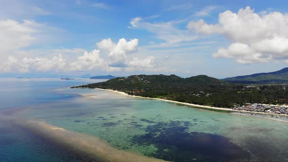 Beautiful high view of nature with sea ocean alt
