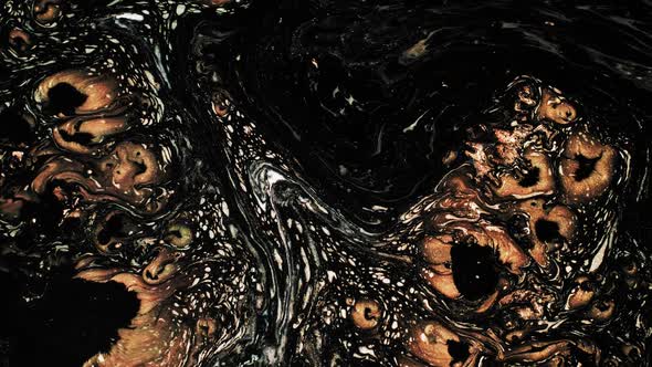 Fluid Art Black Orange Paint Blend alt