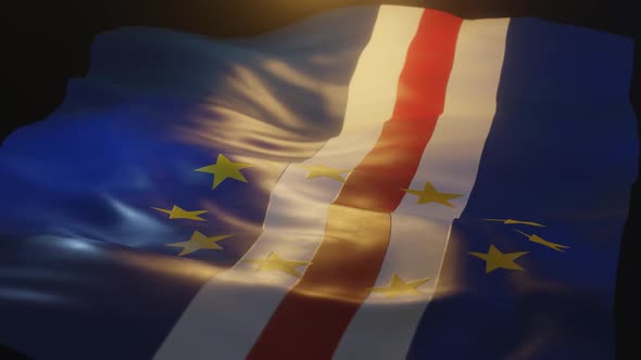 Cape Verde Flag Low Angle View