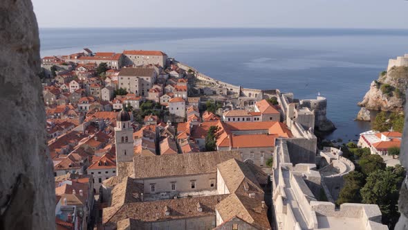 View from Minceta tower in Dubrovnik Old Town, Croatia alt