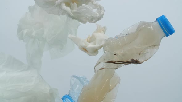 Underwater Footage Of Plastic Pollution Problem Concept In Ocean alt