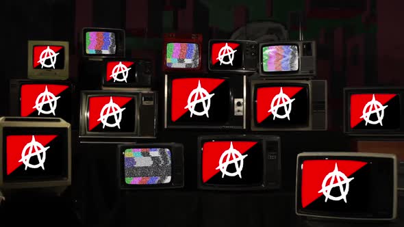 Anarchist Flags and Televisions from the 60s, 70s, 80s and 90s. alt
