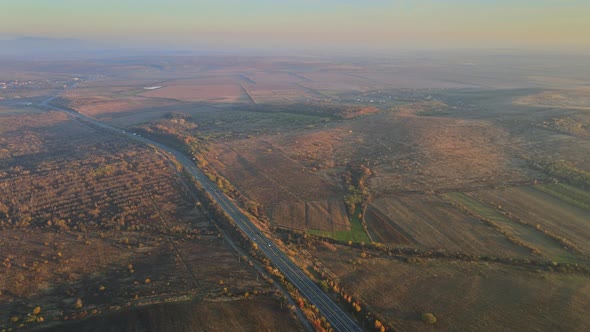 Mountain Road Beautiful Asphalt Road in the Evening in During Sunset alt