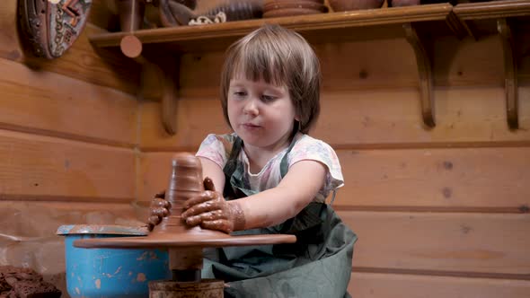 Workshop Clay Sculpting Craft Kid Art Teacher Helping Child Creative Studio