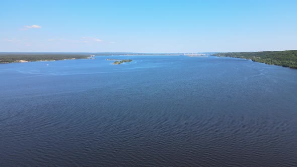 Volga River Bank Aerial View alt