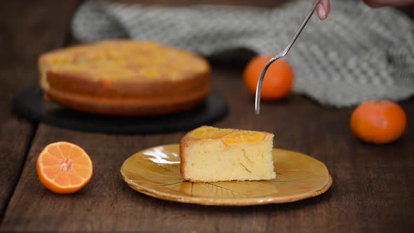 A Piece Of Tangerine Upside Down Cake alt