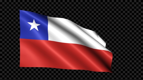 Chile Flag Blowing In The Wind alt