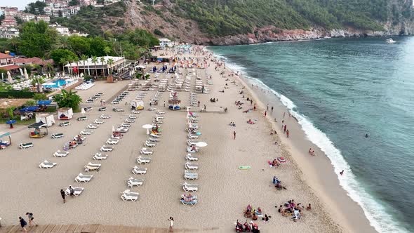 Beach Bar aerial view 4k alt