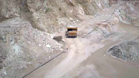 Stone Mine Truck From Above