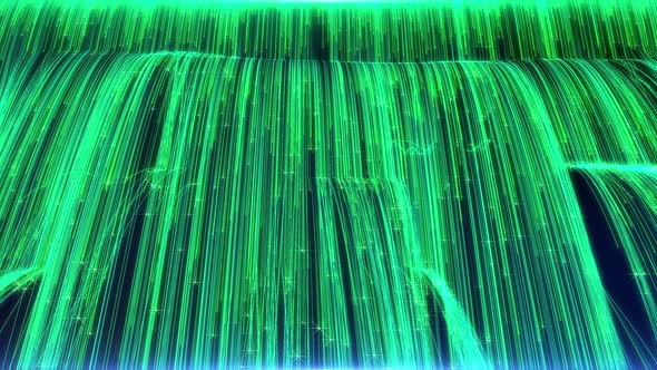 green Particles Waterfall Ceremony Background