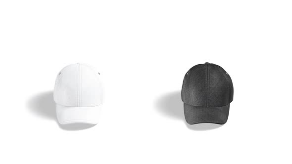 Blank black and white baseball cap, looped rotation alt