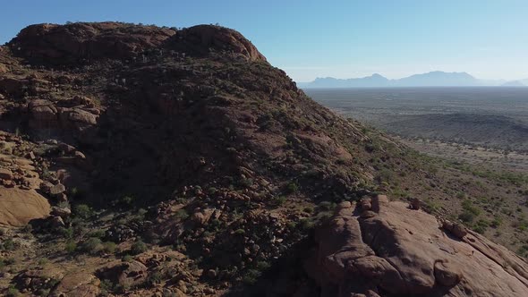 Aerial footage of the amazing mountains and dry region of Namibia alt