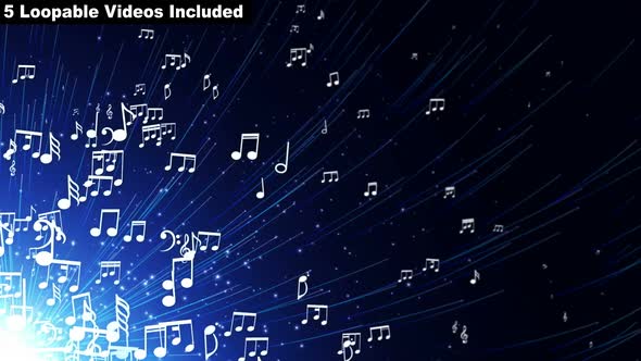 Notes Musical Notes Background Package (5 Videos) alt