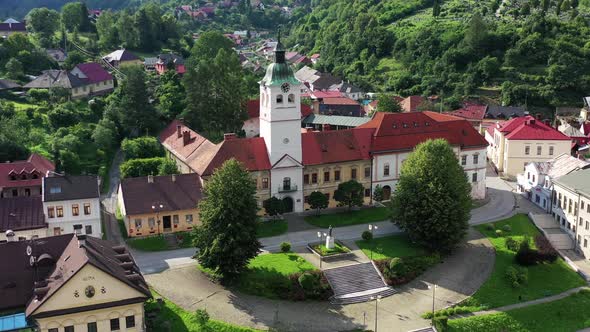 Aerial view of the museum in Gelnica, Slovakia alt