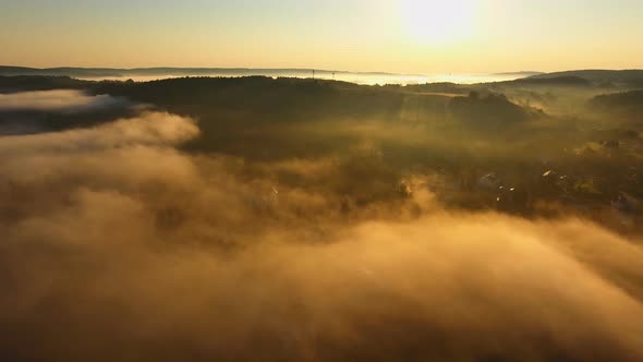 Aerial Shot Dawn Castle