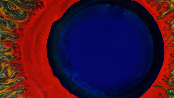 Color Reaction the Drop Spreads in Different Directions alt