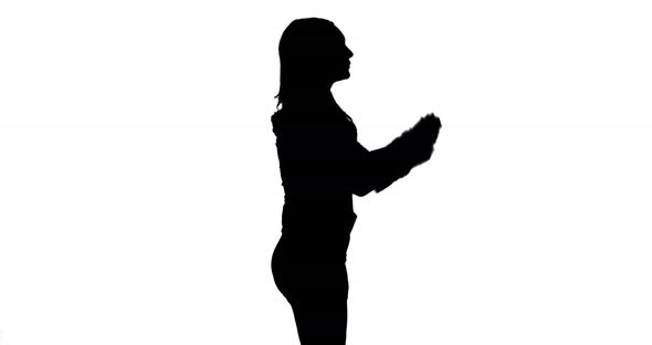 Christmas girls silhouette walking and blowing kiss 4k alt