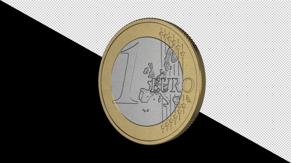 1 Euro Spinning Horizontally (Alpha Channel) alt