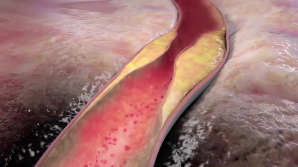 Clogging of the arteries with plaque alt