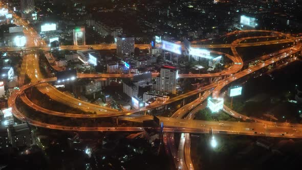View of The Night Motorway in A Busy City. Car Traffic in A Big City alt