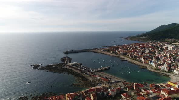 Port and City of A Guarda. Galicia, Spain alt