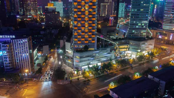 Chengdu Business City Aerial Street Traffic China alt
