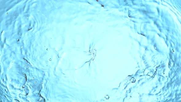 Super Slow Motion Shot of Waving Blue Clear Water Surface at 1000Fps alt