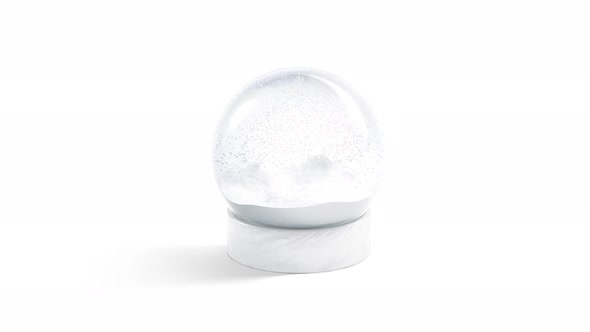 Blank glass snowglobe with snowfall, looped motion 4k alt