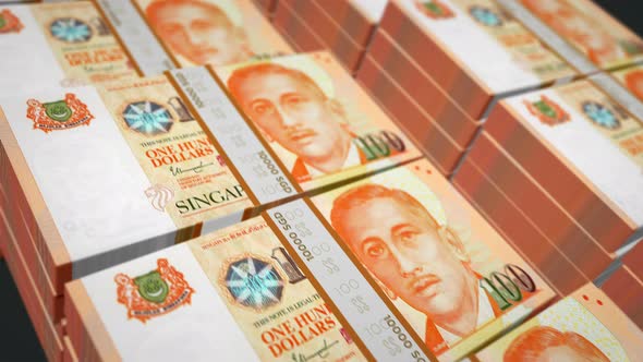 Singapore Dollar money banknotes pack seamless loop alt