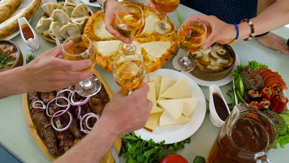 Georgian National Cuisine Food on the Table in the Restaurant alt