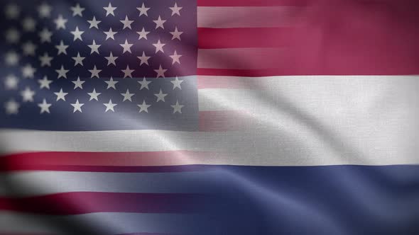 USA Netherlands Flag Loop Background 4K