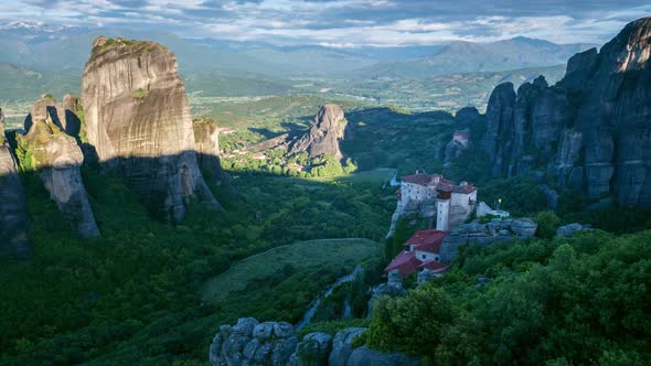 Timelapse of Meteora Monasteries in Greece alt
