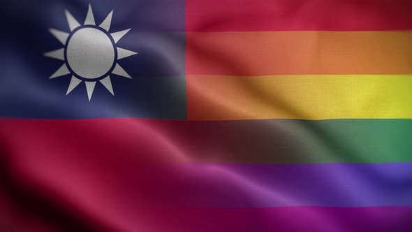 LGBT Taiwan Flag Loop Background 4K