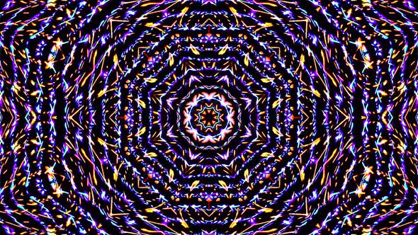 Bright abstract light governing full color, kaleidoscope, black background alt