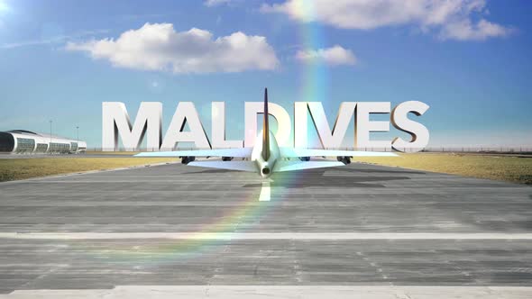 Commercial Airplane Landing Country Maldives