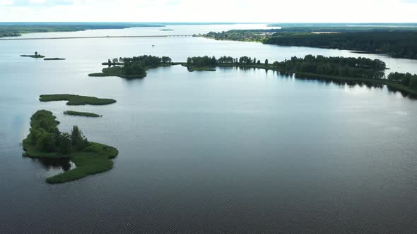 Top View of the Vileyskoye Reservoir in Belarus