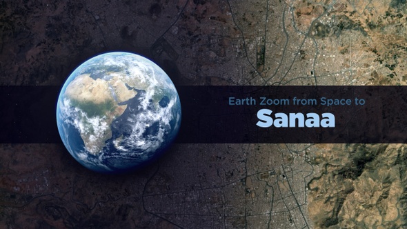 Sanaa (Yemen) Earth Zoom to the City from Space