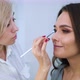 Make up Artist Applying Cosmetics on Young Model Face with Brush - VideoHive Item for Sale