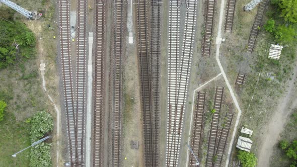 4K Train Tracks - Drone Shot alt