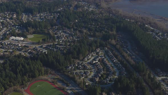 Aerial View From Airplane of Residential Homes alt
