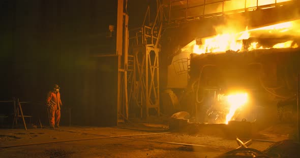 Copper production at the metallurgical plant