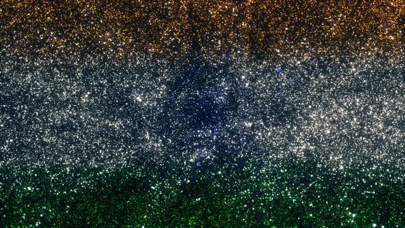 India Flag With Abstract Particles