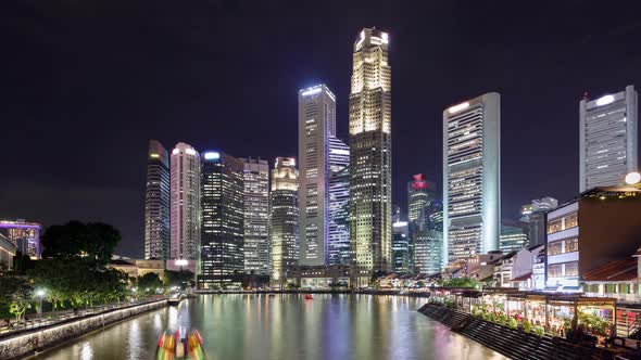 Time Lapse of the amazing Singapore skyline seen from along the Singapore River alt
