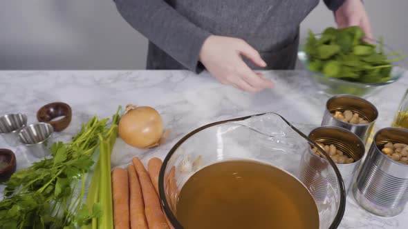 Ingredients to cook vegetarian white bean soup. alt