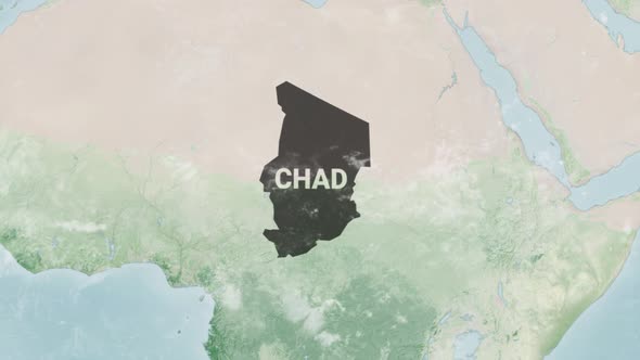 Globe Map of Chad with a label